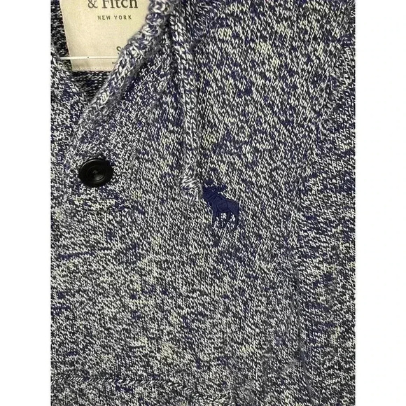 Vintage Navy Hooded Abercrombie And Fitch Cotton Sweater Size Small Ladies - Picture 3 of 4